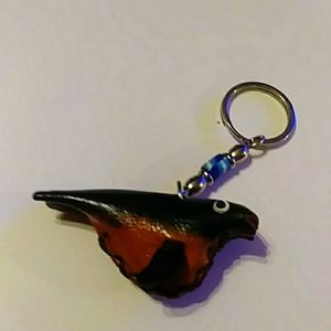 Walrus handmade leather keychain